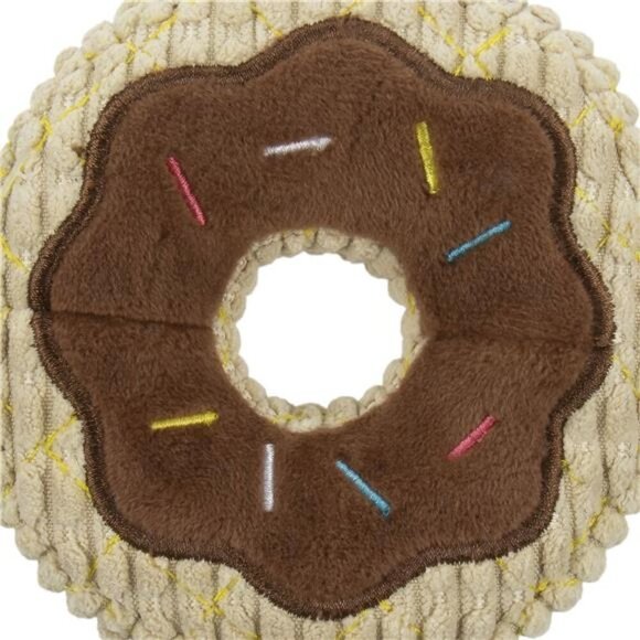 Donut Squeaky Plush Chew Guard Dog Toy, Small - Picture 8 of 16